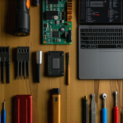 Ljudski nadzor nad AI tehnologijom u radionici Laptop i stolarski alat na drvenom stolu prikazuju spoj zanata i vještačke inteligencije