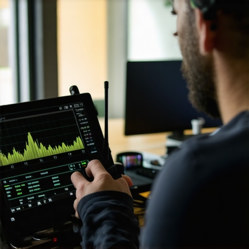 Mjerenje 5G signala u kućnim uslovima 2026 Osoba drži uređaj za mjerenje zračenja 5G mreže u stanu