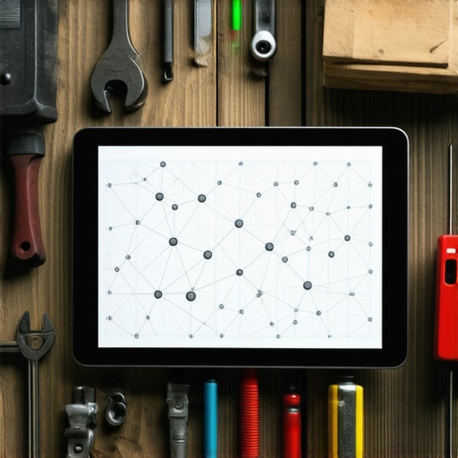 Tablet sa AI dijagramima pored starih alata na radnom stolu