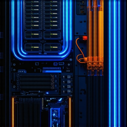 High-performance AI workstation with water-cooled GPUs for NLP model training.