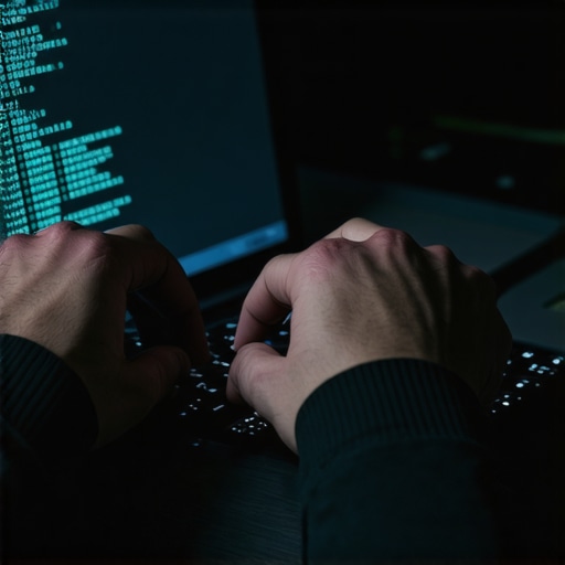 Ruke podešavaju DNS postavke na laptopu za zaštitu djece