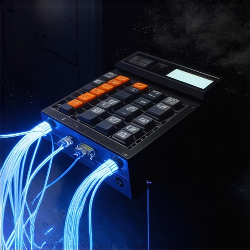 Mehanički kalkulator spojen sa modernom AI tehnologijom na radnom stolu