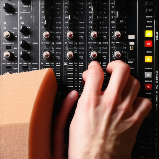 Osoba podešava miksetu i mikrofon u kućnom studiju za vrhunski AI miks