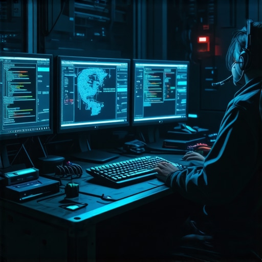 Moderna radna stanica sa ekranima koji prikazuju AI kod i prompt baze u 2026 godini