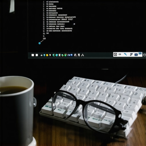 Close up of a DIY prompt engineer workspace with computer screen and tools