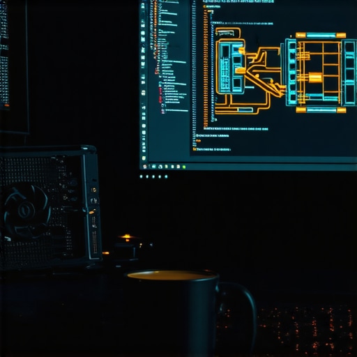 Radna stanica za AI majstora AI workstation sa grafičkom karticom i kodom na ekranu u radionici