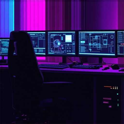 Moderni AI radni prostor sa kodom i hardverom