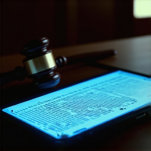 NFT ugovor na tabletu u sudnici sa gavelom