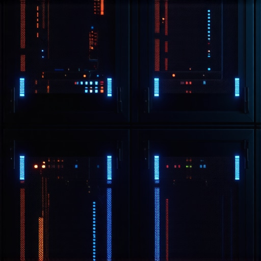 Unutrašnjost AI Servera: Realnost iza marketinga Detaljan prikaz serverske opreme u mračnom data centru sa fokusom na kablove i svjetlosne indikatore