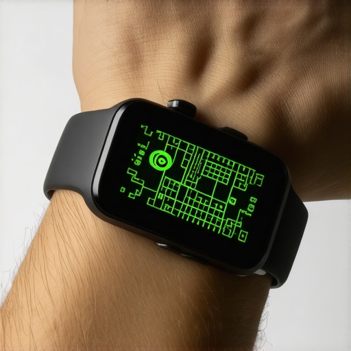 Detaljan prikaz PPG senzora na zglobu sa zelenim LED svjetlom i mikročipovima