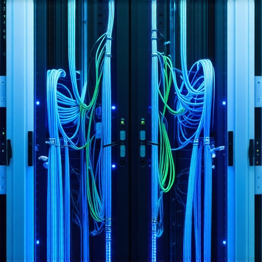 Unutrašnjost AI serverske sale 2026 Detaljan prikaz servera i kablova u modernom data centru