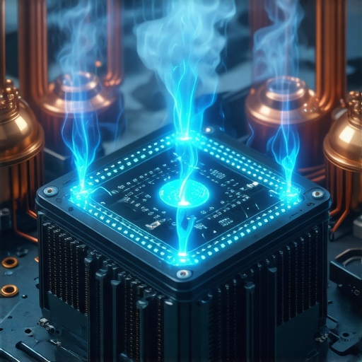 Unutrašnjost kvantnog procesora iz 2026. godine Kvantni procesor sa sistemom hlađenja i bakarnim cijevima u laboratoriji