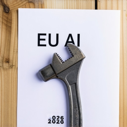 Radni sto sa dokumentima o EU AI zakonu i alatom