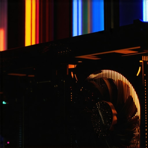 Unutrašnjost računara sa upaljenom grafičkom kartom za AI NFT generisanje