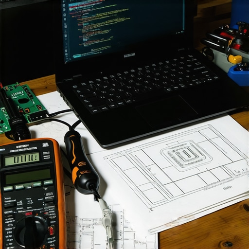 Radni sto sa laptopom i alatima koji simbolizuje tehničku provjeru AI softvera