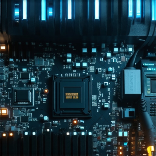 Close-up of hardware optimization for AI video generation with cinematic workshop lighting