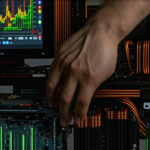 Close-up of a custom AI training server in a workshop environment