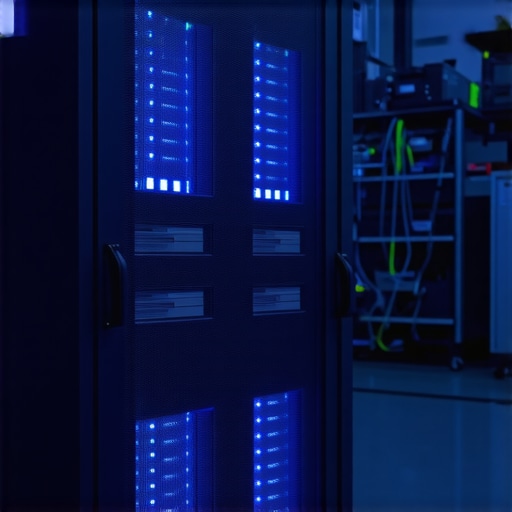 Close up of a server in a workshop setting representing AI SEO optimization process.