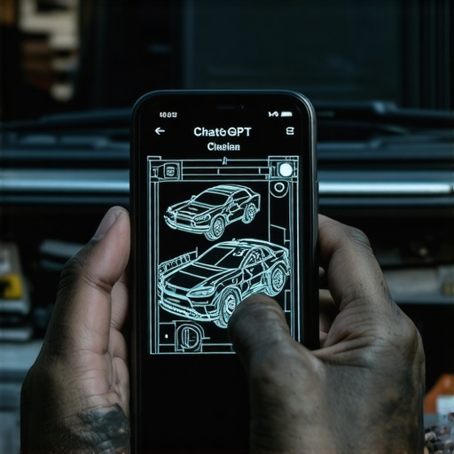 Osoba koristi telefon za dijagnostiku kvara na motoru automobila