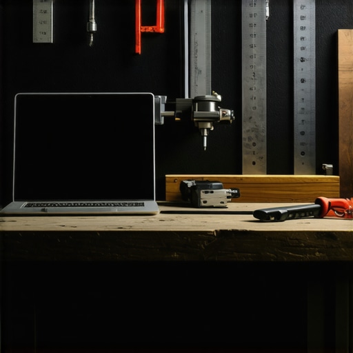 Prikaz laptopa i tradicionalnih alata na radnom stolu kao metafora za AI u poslovanju