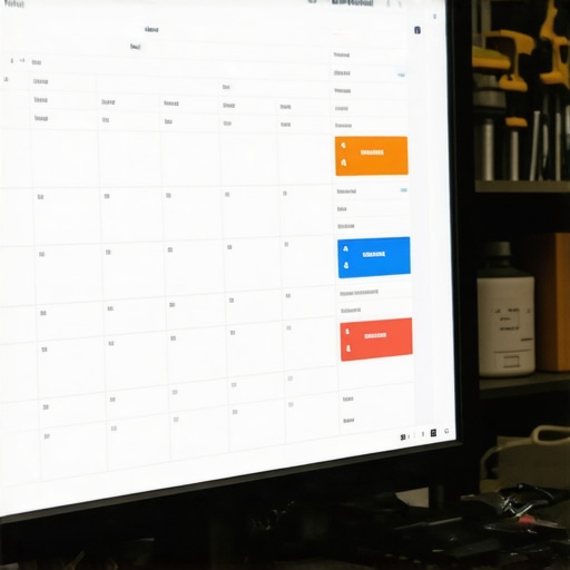 Digitalni kalendar sa blokovima vremena u modernoj radionici
