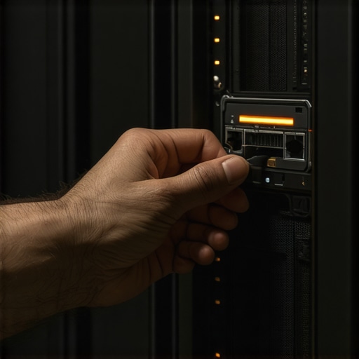 Ruka isključuje mrežni kabl iz servera radi zaštite podataka