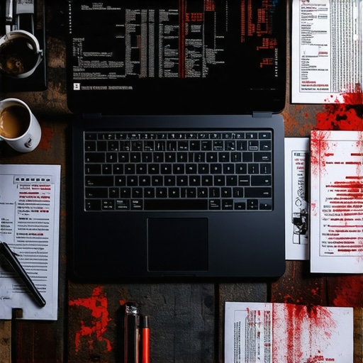 Radni sto sa laptopom, kodom i alatima za učenje vještačke inteligencije