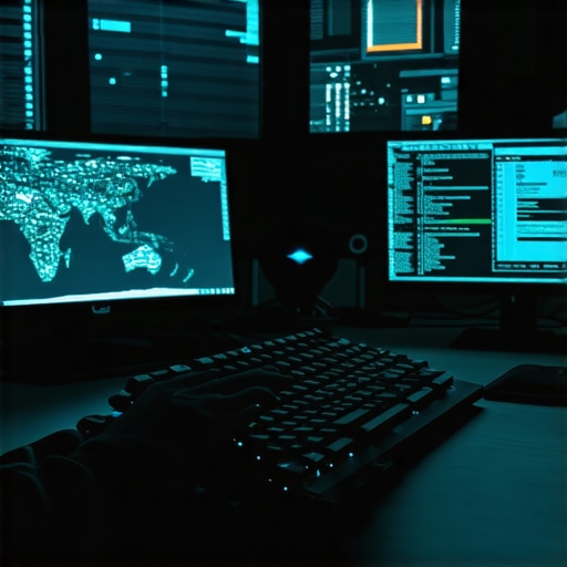A gritty close-up of hands coding a Web3 dApp with AI assistance.